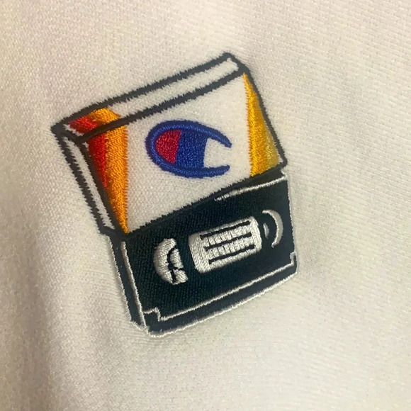 NWOT men’s Champion from Percival of London embroidered white hoodie sz XL - Picture 3 of 8